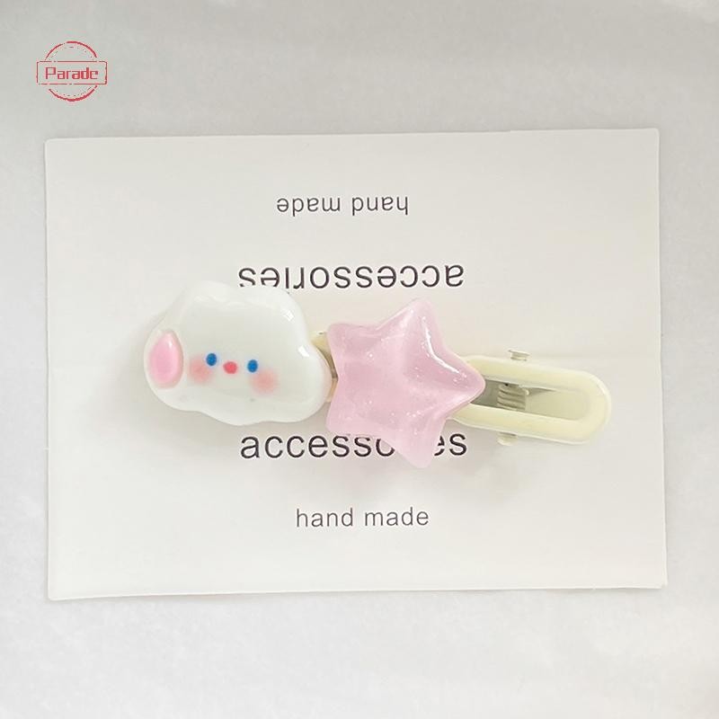 Cuộc diễu hành Đáng Yêu Đám Mây Ngọt Ngào Ngôi Sao Dễ Thương Màu Hồng Pentagram Kẹp Tóc Nữ Tính Bên Nổ Kẹp Mũ Phụ Kiện Tóc VN