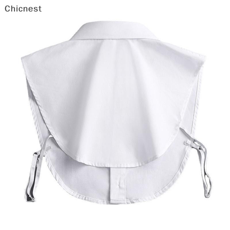 [Chicnest] Cổ Giả Áo Len Trắng Đen Áo Sơ Mi Có Thể Tháo Rời Nữ Cotton Ve Áo Áo Top Nữ Quần Áo Phụ Kiện Boutique