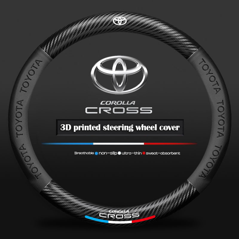 Toytoa Corolla Cross Da Sang Trọng Sợi Carbon Vô Lăng Bọc Thoải Mái Và Chống Trơn Trượt Phụ Kiện Nội Thất Ô Tô