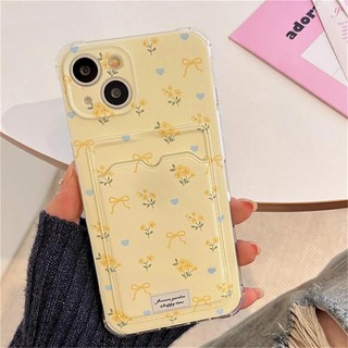 Túi đựng thẻ hoa cúc Vỏ điện thoại cho Samsung Galaxy S24 Ultra S22 S23 Plus S21 Ultra S23 S20 FE M54 M53 M33 5G Vỏ silicon trong suốt mềm Bảo vệ toàn diện