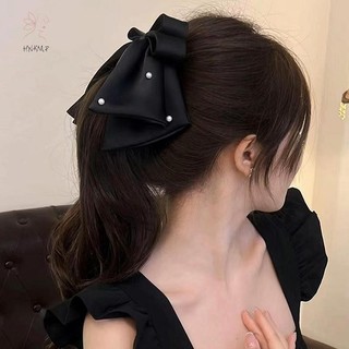 Hnkmp Sa Nơ Kẹp Tóc Tính Khí Mũ Ngọc Trai Màu Trơn Kẹp Tóc Cho Nữ Bé Gái Đuôi Ngựa Phụ Kiện Tóc.