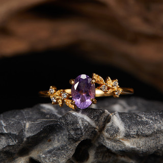 Nhẫn Bạc Nữ S925 Bạc Có Thể Điều Chỉnh Nhẫn Tự Nhiên Topaz Garnet Ametrine Olivine Lá Màu Đá Quý Nhẫn Vòng Chỉ Tay Ngũ Sắc