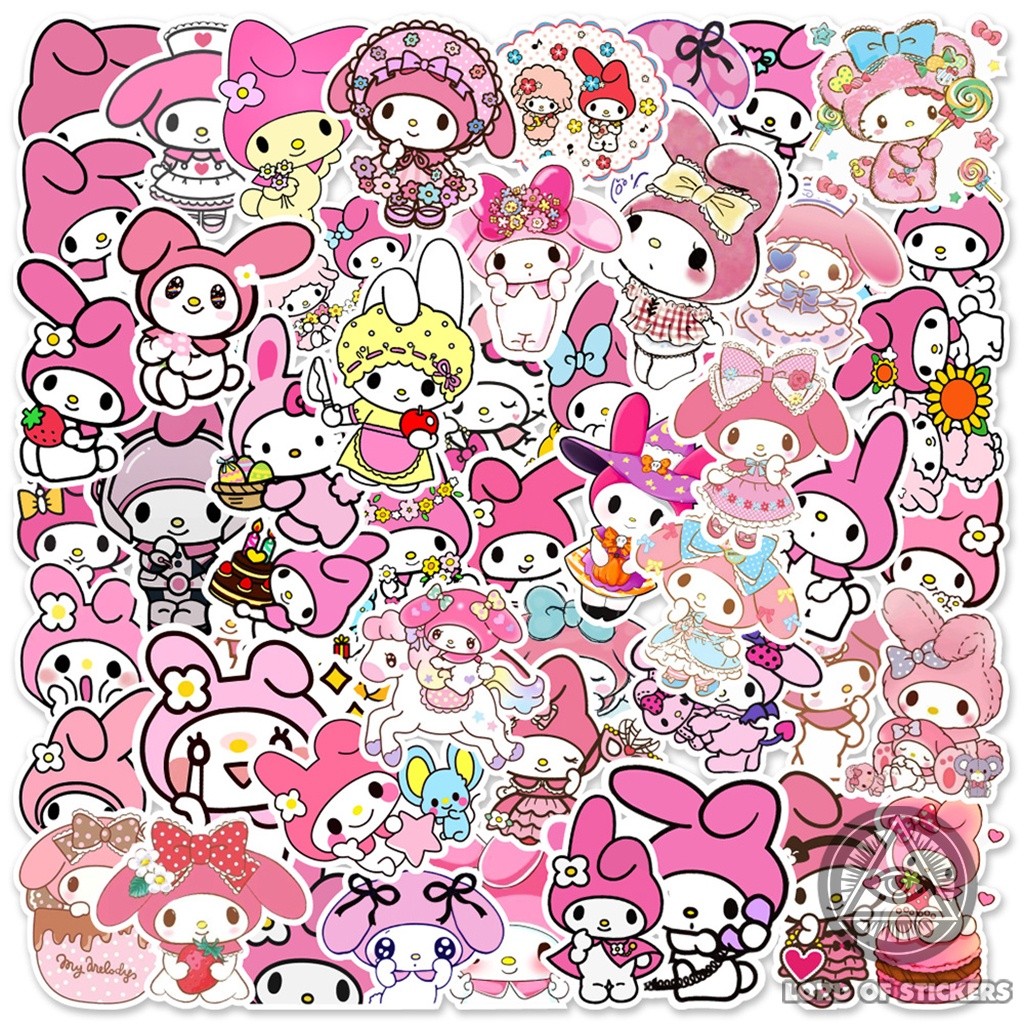 50 Nhãn Dán My Melody Sticker Cute Nhân Vật Hoạt Hình Dễ Thương