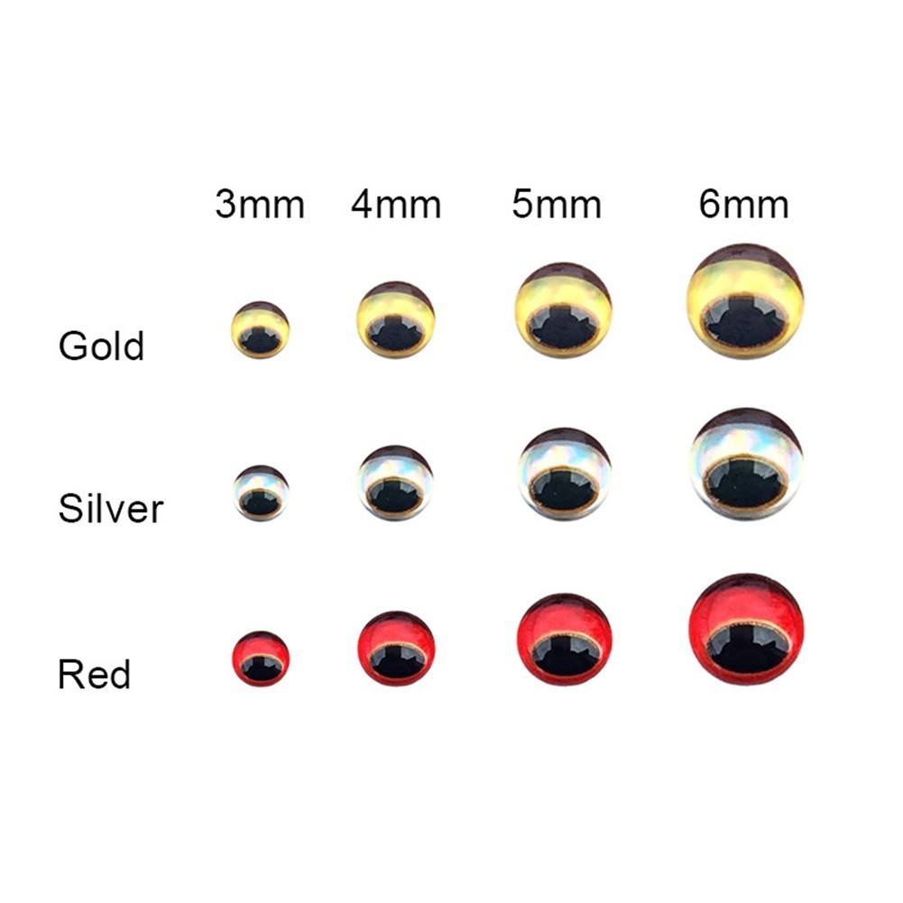 300 Mắt Rắn 3D Gắn Mồi Giả Câu Cá 3 / 4 / 5 / 6mm
