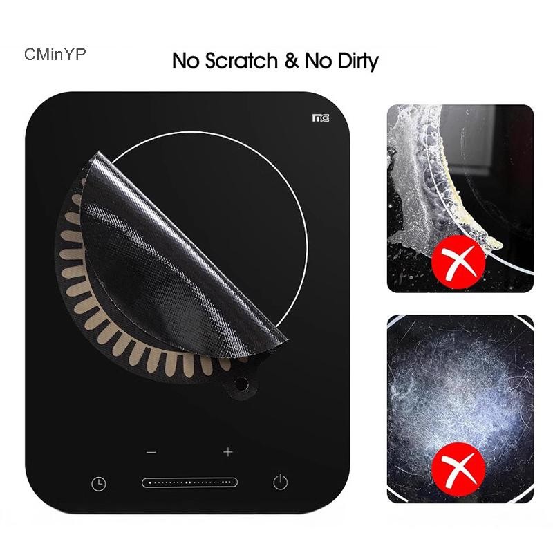 Cminyp 1 Cái Thảm nấu ăn cảm ứng Tấm bảo vệ Hob chịu nhiệt với thiết kế thay đổi màu sắc Vỏ bọc dày Tấm lót silicon Thảm vinh quang