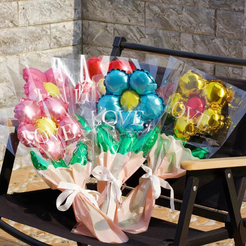 Hoa Hồng Ballons Hoa Bó Hoa Ngày Lễ Tình Nhân Ballon Bó Hoa Lá Nhôm Trang Trí Đám Cưới