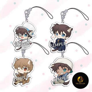 Móc dây treo điện thoại DETECTIVE CONAN ver TAI THÚ in hình Thám tử lừng danh chibi mica acrylic móc khóa anime sưu tầm