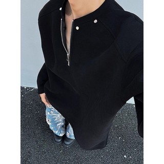 Áo thun nam Gksss dài tay thời trang phong cách Hàn Quốc nửa-zip chất lượng cao phong cách trung tính áo dài tay