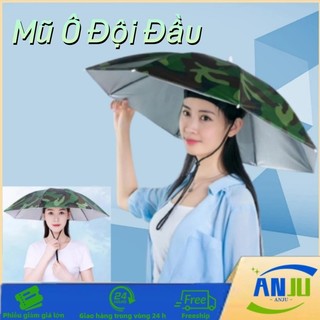 Mũ Ô Đội Đầu, Dù Đội Đầu Gấp Gọn Che Nắng Mưa, Tiện Lợi Cho Câu Cá, Du Lịch, Phượt
