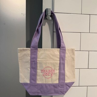 Trader Joe 's Mini Pastel Canvas Tote Túi vải màu pastel nhỏ Túi mua sắm thời trang