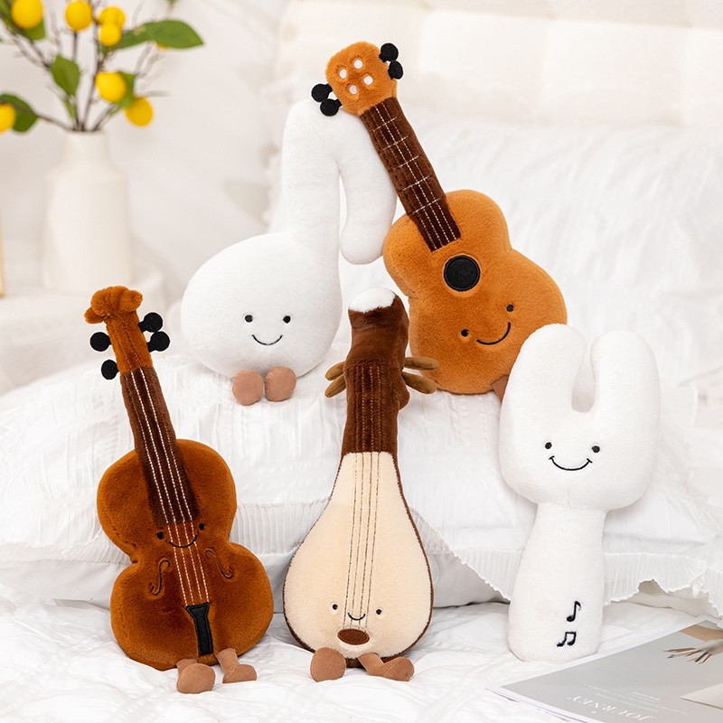 Sáng Tạo Mô Phỏng Violin Sang Trọng Đồ Chơi Guitar Note Búp Bê Mô Phỏng Dụng Cụ Búp Bê Phòng Ngủ Gối Mềm Sân Khấu Chống Đỡ Trang Trí Nhà Cửa Trẻ Em Giải Trí Búp Bê Quà Tặng Sinh Nhật