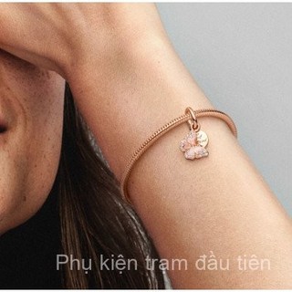 Có hàng [2024 Mới] Mặt dây chuyền hai trong một Panjia bướm hồng và thẻ tin nhắn