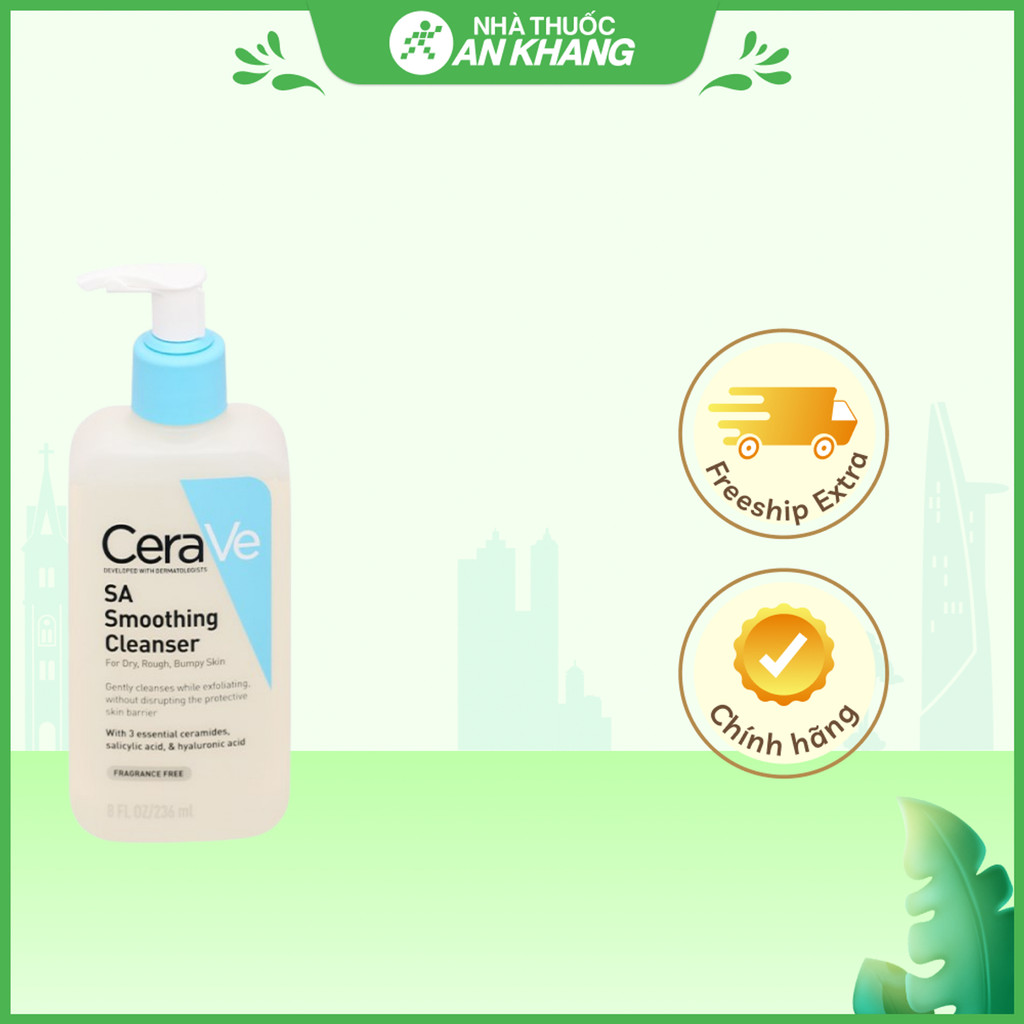 Sữa rửa mặt Cerave làm sạch dịu nhẹ cho da mụn nhạy cảm chai 236ml