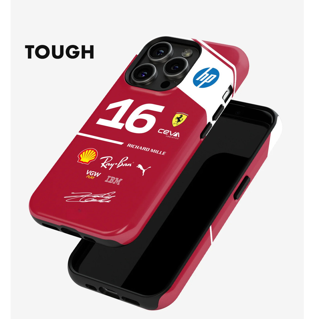 Ốp điện thoại F1 No.16 LEC cho iPhone17 16Pro 15ProMax 14Pro 13 12 13mini Samsung S24 S22 S25 2in1 ốp lưng cứng bóng