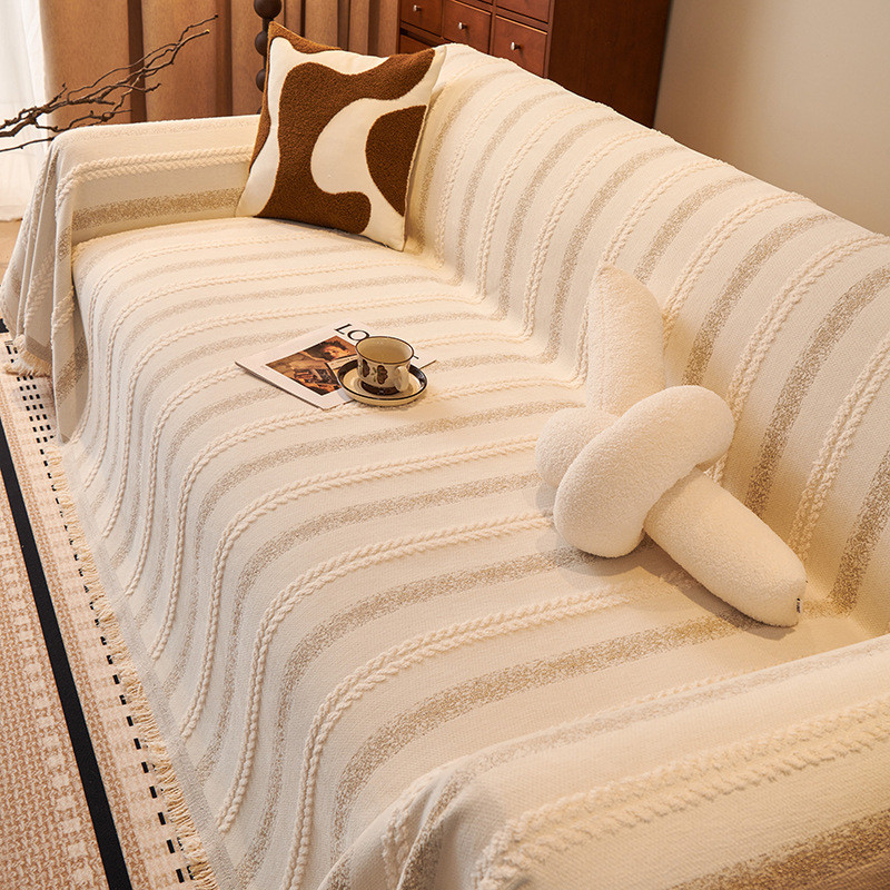 Bắc Âu Tua Rua Ném Chăn Đơn Full Bốn Mùa Cotton Sofa Bao Bụi Chống Mèo Chống Trầy Xước Bảo Vệ Sofa Chăn Thảm Sofa Khăn