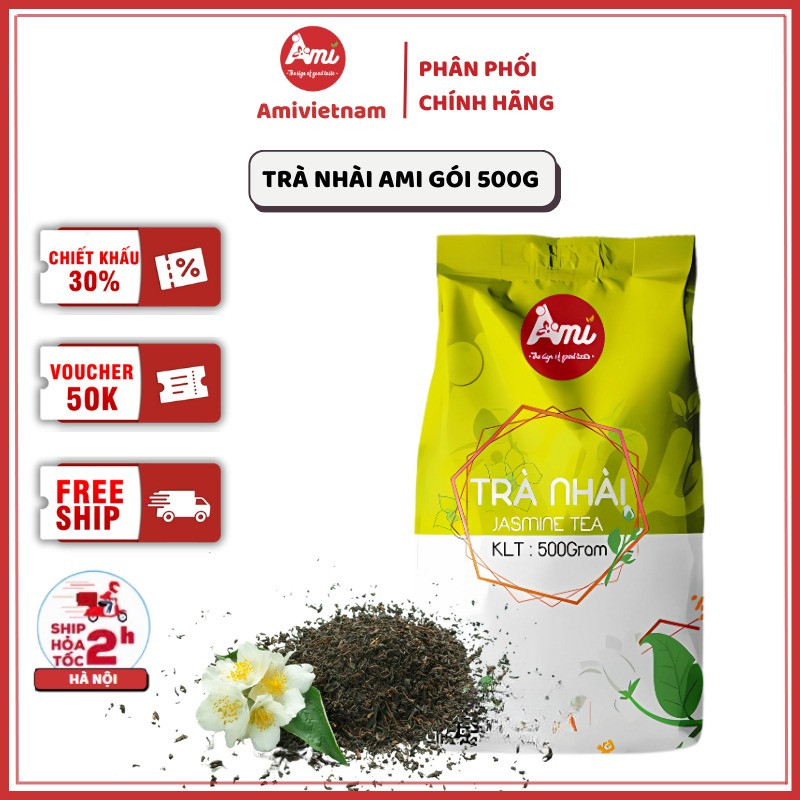 Trà Nhài Ami 500g – Nguyên liệu pha trà sữa, trà chanh, trà thảo mộc thơm ngon
