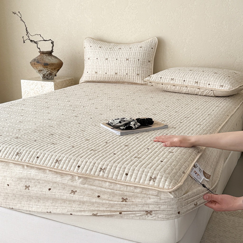 (GG337) Bộ Ga Gối Chất Liệu Cotton Cực Kỳ Thoáng Mát, Thấm Hút Mồ Hôi Và Dễ Dàng Sử Dụng - MemMinbedding Luxury