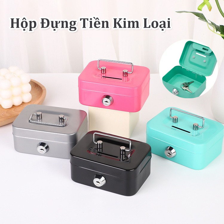 Hộp Đựng Tiền Kim Loại, Hộp Đựng Trang Sức, Bảo Vệ Tài Sản, An Toàn Tiện Lợi, Thiết Kế Sang Trọng