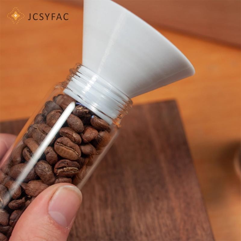 JCSYFAC Cà Phê Đậu Ống Thủy Tinh Với Dụng Cụ Nhôm Ống Đóng Chai Bảo Quản Ngũ Cốc Bằng Gỗ Kín Kín Kín Hộp Mới