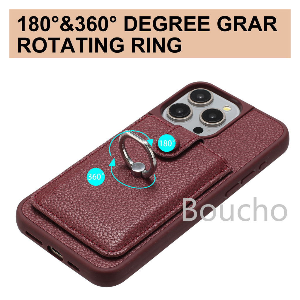 Dành Cho Samsung Galaxy A16 A36 A56 A15 A25 A35 A55 A14 A24 A34 A54 A13 A53 S25 Edge Plus Ultra 4G 5G Ví Da PU Vỏ Điện Thoại Chống Sốc Có Nhẫn Đựng Chân Đế