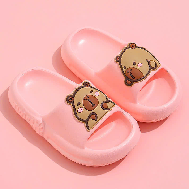 dép đi trong nhà đế mềm chống trượt thời trang mùa hè cho bé gái bé trai PVC êm chân capybara đi biển đi mưa 3517