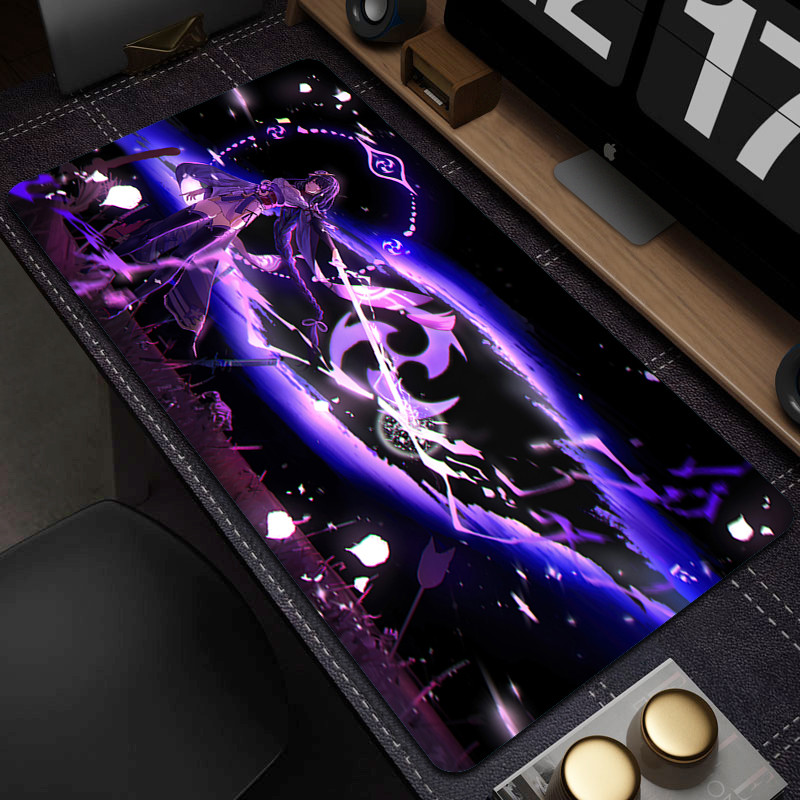 Miếng Lót Chuột Chơi Game Genshin Tác Động Raiden Shogun Xiao Yae Miko Cao Su Trò Chơi Lớn Mousepad 900x400mm Laptop Bàn Lớn Thảm Game Thủ XXL