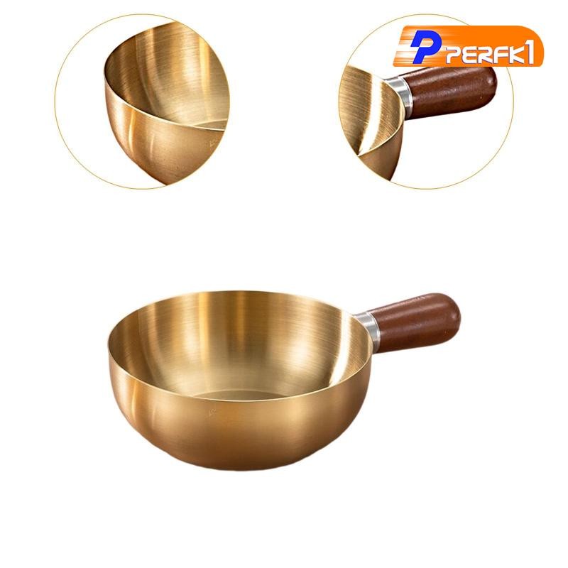 Nồi Sữa Nóng Mini Sốt Nhỏ Chống Trơn Trượt Cho Luộc Thép Không Gỉ Có Tay Cầm Gỗ Dụng Cụ Nấu Ăn Nồi Dầu
