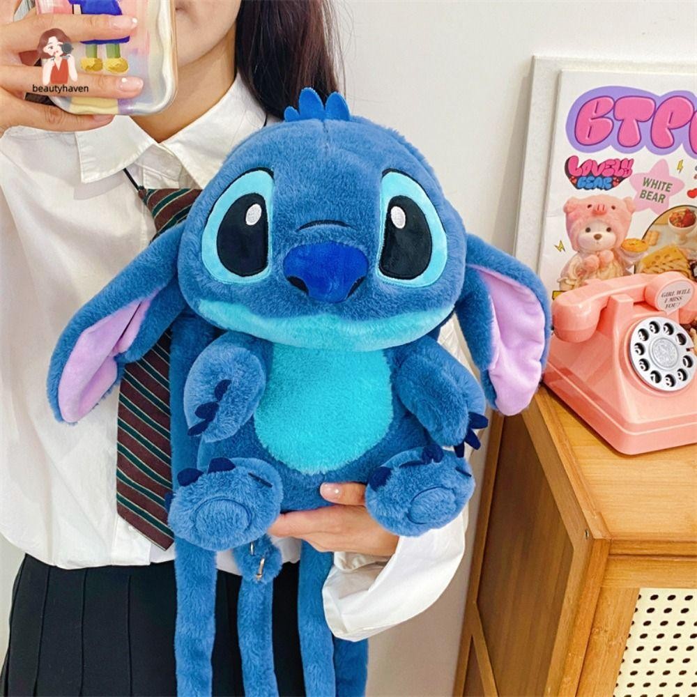 BEAUTYHAVEN Stitch Hoạt Hình Ba Lô Sang Trọng, PP Cotton Stitch Đa Năng ...
