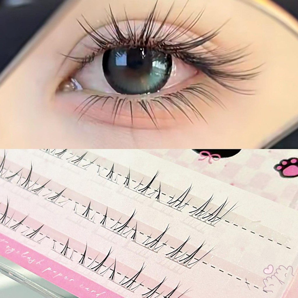 Không Cần Keo DIY Lông Mi Giả Đáy Đen Cụm Mi Cho Acation Salon Chụp Ảnh