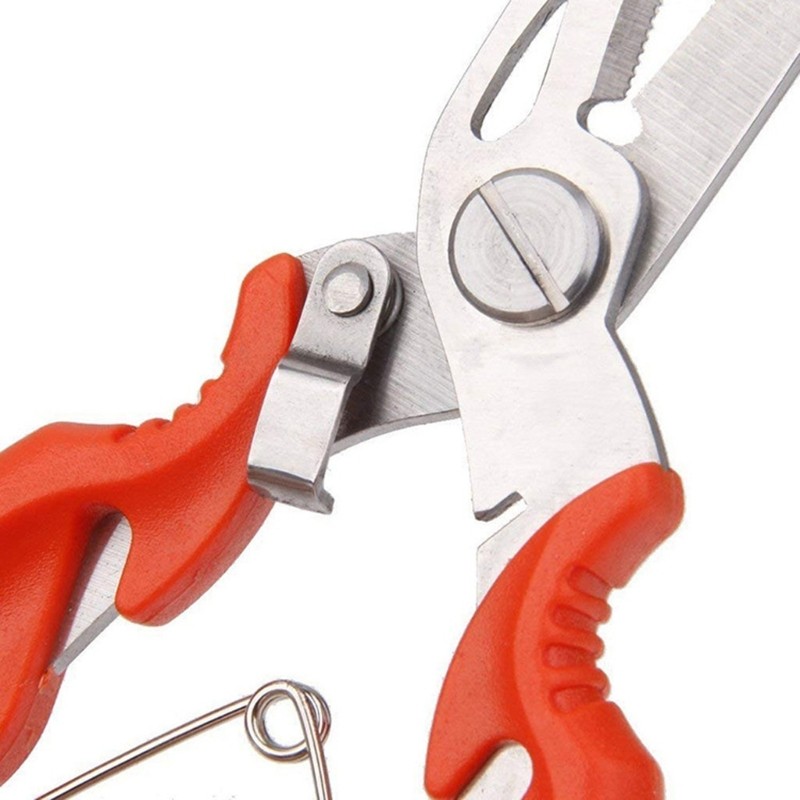 Kìm câu cá đa năng với đầu cong, bộ phận cắt chia nhẫn và làm sạch móc hiệu quả