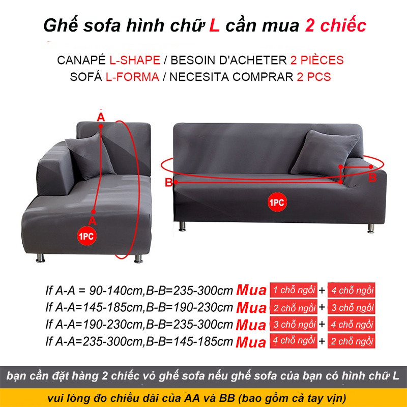 1/2/3/4 chỗ ngồi kín nước Vỏ ghế sofa，Bọc Ghế Sofa，bọc ghế sofa đơn，Vỏ ghế sofa đan da lộn đàn hồi