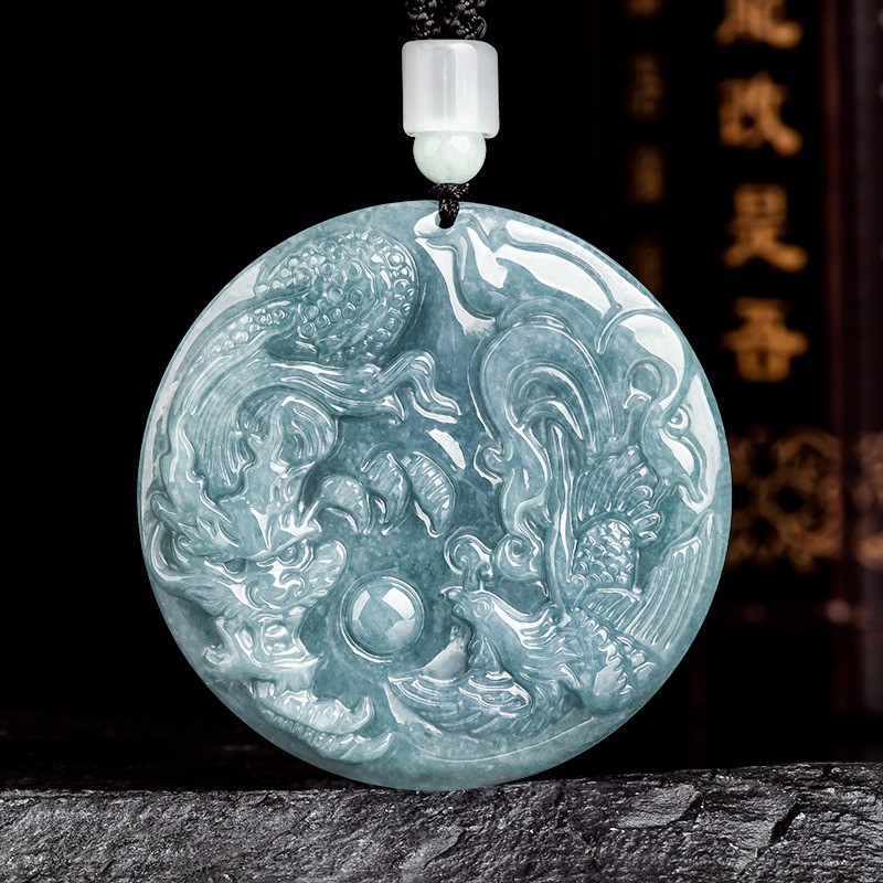 Phong Cách Mới Rồng Nước Xanh Phượng Hoàng Chengxiang Mặt Dây Chuyền Nam Nữ Cùng Phong Cách Đơn Giản Đa Năng Thời Trang