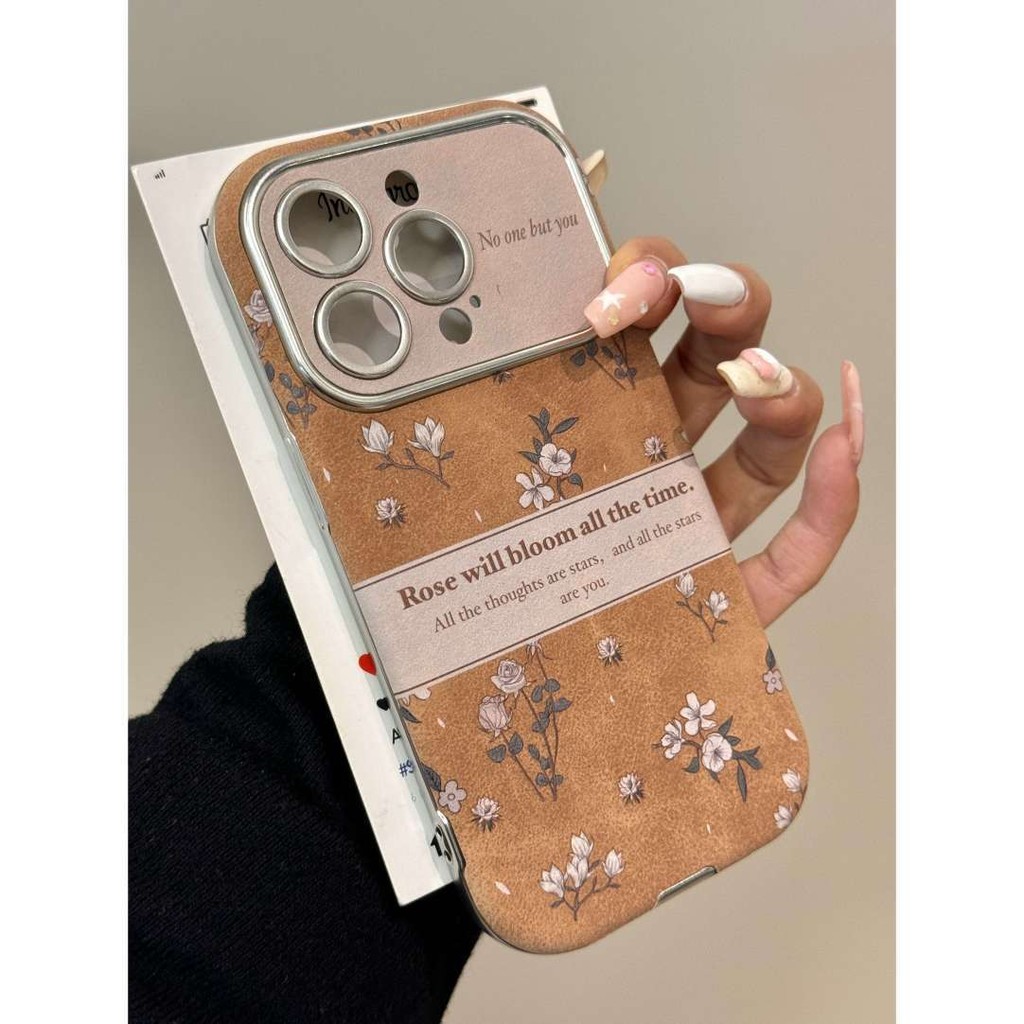 Ốp điện thoại 16PROMAX hoa cổ điển Vỏ điện thoại iphone15pro da 14/13/12/11 chống rơi