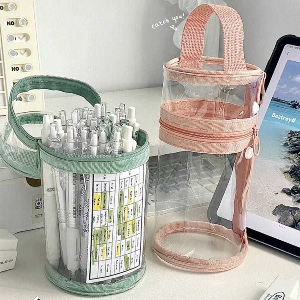 Bút Chì HIGHVIEWLS, Túi Đựng Bút Chống Nước Di Động, Quà Tặng Trong Suốt Trở Lại Trường Học PVC Hộp Bút 2 Trong 1 Học Sinh