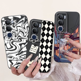 Ốp Chống Sốc Cho Vivo V40 Lite 4G 40Lite 5G IDN V40 5G Ốp điện thoại Thời Trang Mặt Trăng Đêm Goth Vỏ Thời Trang Mềm Lỏng Mờ Silicon