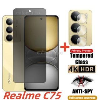 Realme C85 4G Kính Cường Lực Riêng Tư Cho Realme C75 C 75 C85 Pro C85Pro RealmeC75 RealmeC85 5G 4G 9H Full Cover Chống Gián Điệp Kính Riêng Bảo Vệ Màn Hình Mặt Sau Ống Kính Máy Ảnh