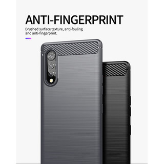 Mới LG Velvet 5G Mềm Chống Sốc TPU Ốp Lưng Sợi Carbon Kết Cấu Chống Sốc Bảo Vệ Vỏ Điện Thoại