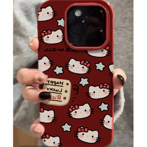 Lucky kt rượu vang mèo mềm cho ốp lưng iphone 16PROMAX 16 15 15promax 14promax 13promax 11 11pro 12promax XR 7p 8plus Kết cấu bề mặt sáng