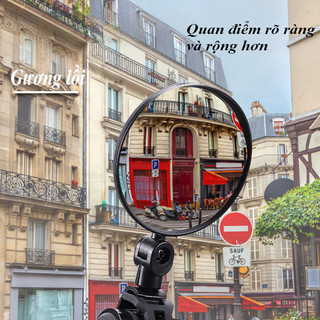 Gương Chiếu Hậu Xe Đạp Loại Tròn Có Thể Xoay Và Gập 360 Độ, Xe Đạp Bên Ống Kính Chiếu Hậu Phụ Kiện An Toàn