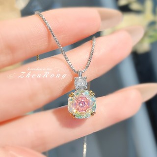 Châu Âu Mỹ ins Phong Cách Mới Hình Bát Giác Hoa Hồng Cắt Nhiều Màu Sắc Kho Báu Phù Hợp Với Nữ