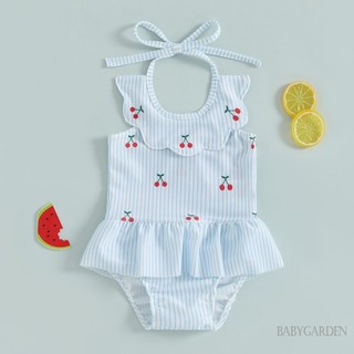 / / -3Month-3 Tuổi Bé Gái Dây Cổ Một Mảnh Áo Liền Quần In Hoa Bộ Đồ Tắm Xù Đi Biển