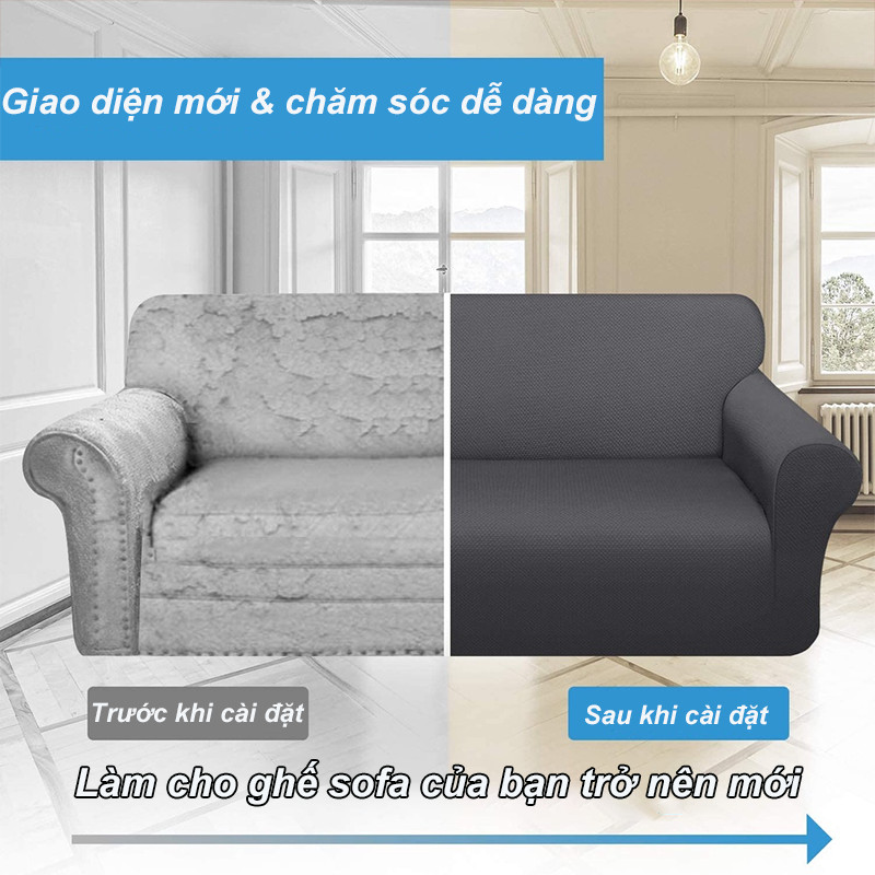 Vỏ ghế sofa, bọc ghế sofa trơn,Vải siêu căng,Phong cách đa dạng (1/2/3/4 chỗ ngồi)