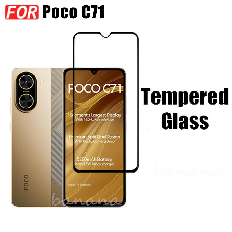 Phim Kính Cường Lực 3 TRONG 1 Poco C71 Cho Poco C75 C61 C65 C40 F7 Pro X7 Pro M7 Pro M7 5G Full Cover Kính Bảo Vệ Màn Hình + Phim Ống Kính Máy Ảnh + Phim Mặt Sau