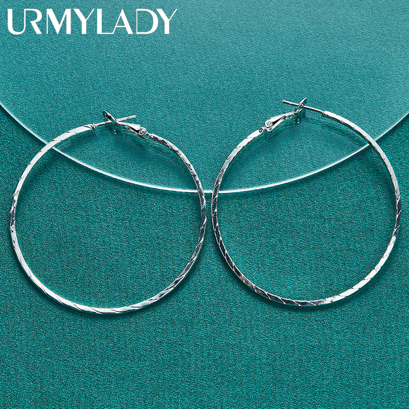 URMYLADY Bạc 925 Bông Tai Họa Tiết Da Rắn Cho Nữ Tiệc Cưới Thời Trang Trang Trang Sức Mỹ