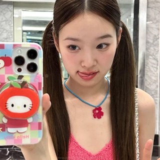 [Shop Hot Sale] Phong Cách Hàn Quốc ins Blogger Cùng Phong Cách Vòng Cổ Hoa Đỏ Nhỏ Mùa Hè Đầy Màu Sắc Phù Hợp Với Chuỗi Xương Đòn