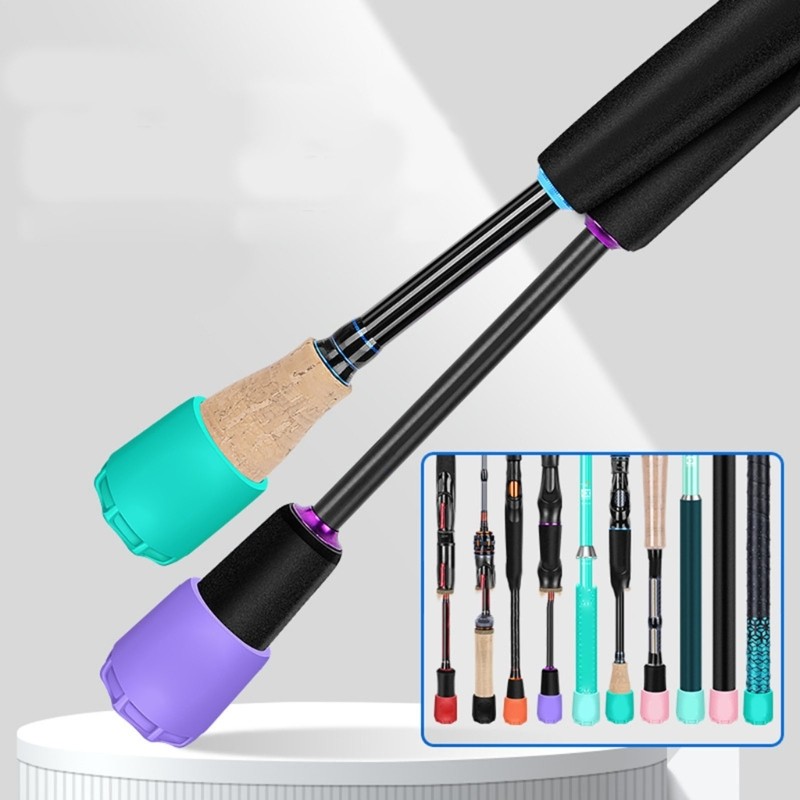 BTF 4 PC Silicone Cần Câu Cuối Bảo Vệ Mũ Câu Cá Đuôi Bảo Vệ Mông Đệm Tay Cầm Đa Năng Cuối Bảo Vệ