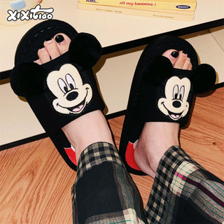 [Xixitiao x Disney] Dép vải lanh Cotton thấm mồ hôi dành cho cặp đôi Xuân Hè Học sinh