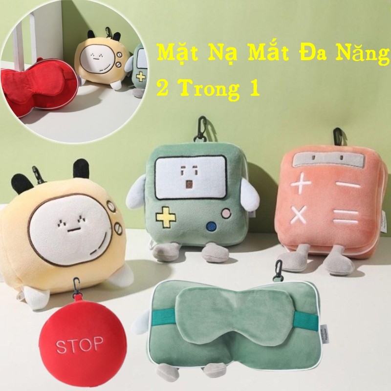 Gối mặt nạ mắt hoạt hình,Gối gấp du lịch có thể gập lại Thời trang nghỉ trưa,Nhung Mềm Kháng Khuẩn