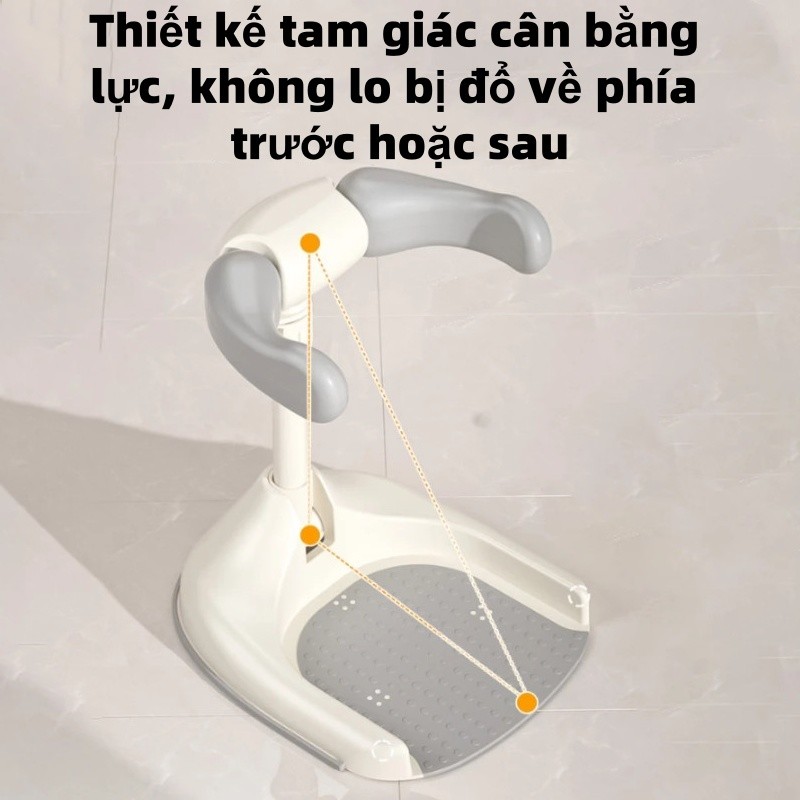 Ghế Tắm Đứng Cao Cấp chống trượt 6in1, Điều Chỉnh Độ Cao, Đa Năng Tắm Gội, Cho Bé, tắm gội, thay bỉm, tập đứng