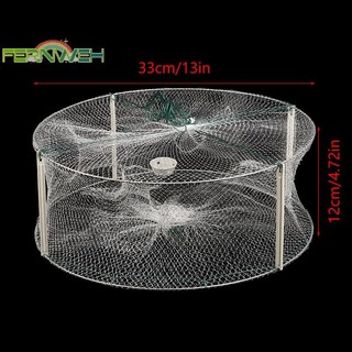 [Fernweh] 1Pc 4 Lỗ Câu Cá Có Thể Gập Lại Cá Cua Mồi Lưới Bẫy Tôm Hùm Fishnet Đúc Nhúng Lồng Bẫy Cá Đúc [MỚI]